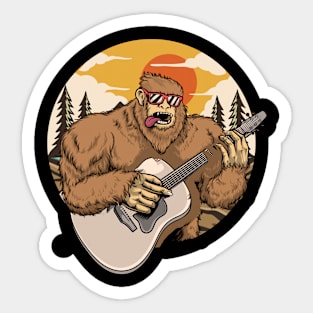 Vintage gorilla guitar T-shirt Sticker
